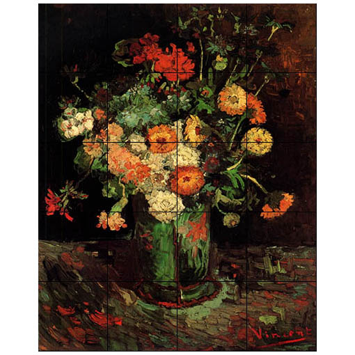 Van Gogh "Vase Zinnias"